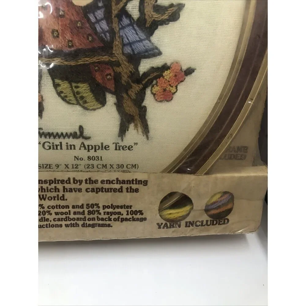 *Hummel Stitchery Kit 9”x12” Girl In Apple Tree Unopened #8031 Frame . Vintage